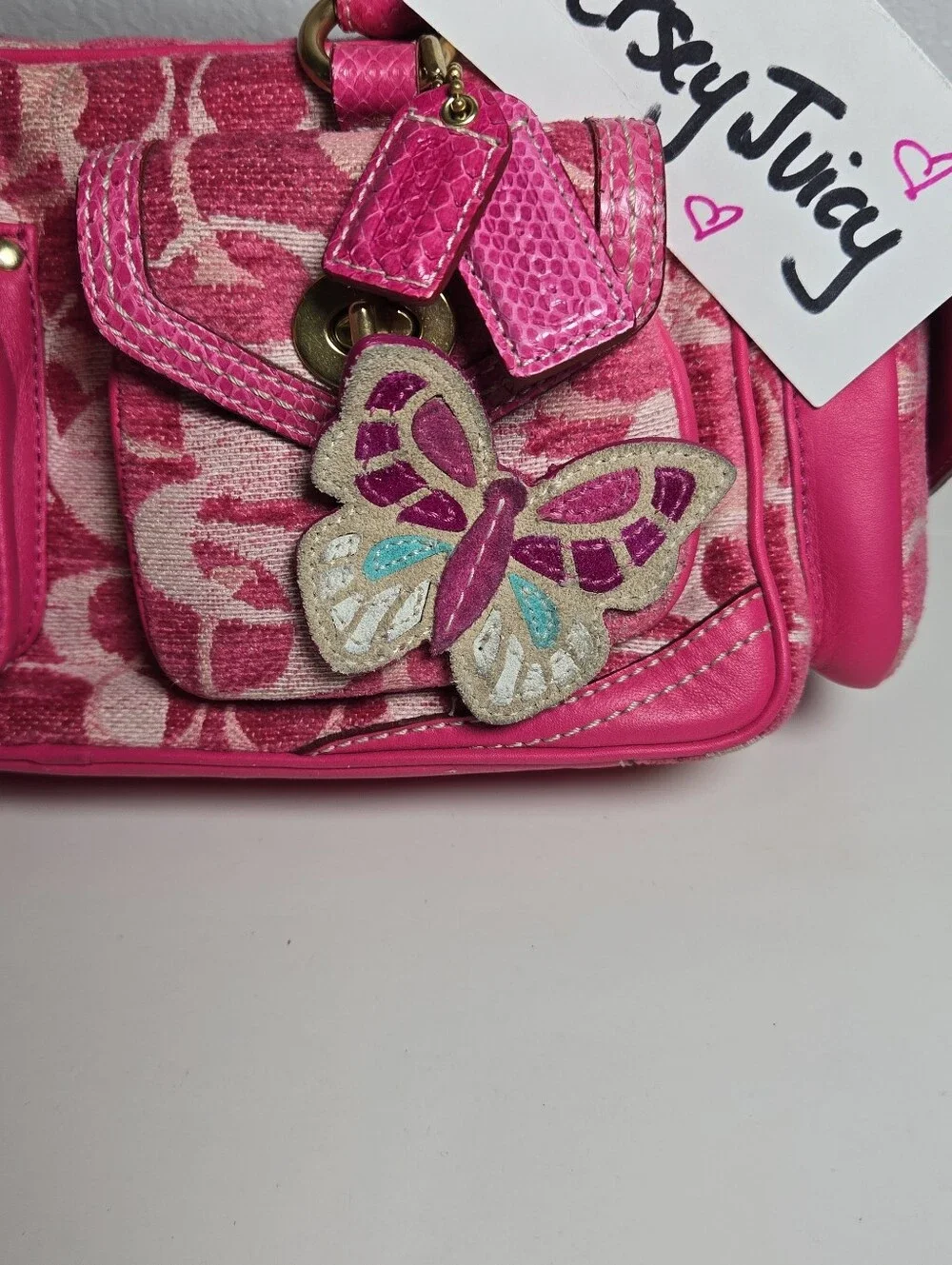 COACH Limited Edition Signature C Chenille Python Legacy Gallery Satchel 2005